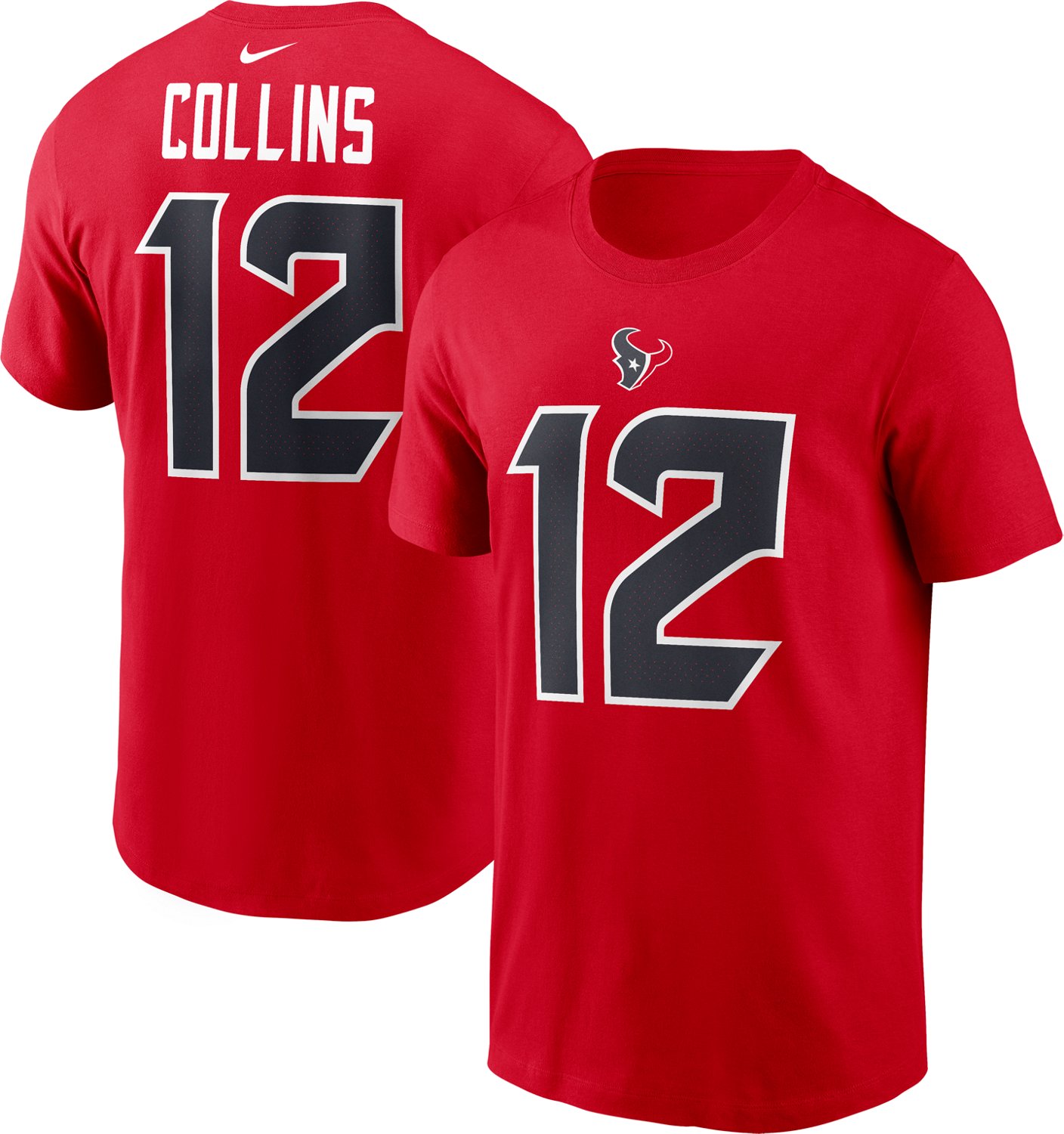 Nike Men's Texans Collins 12 Name & Number T-shirt - view number 3
