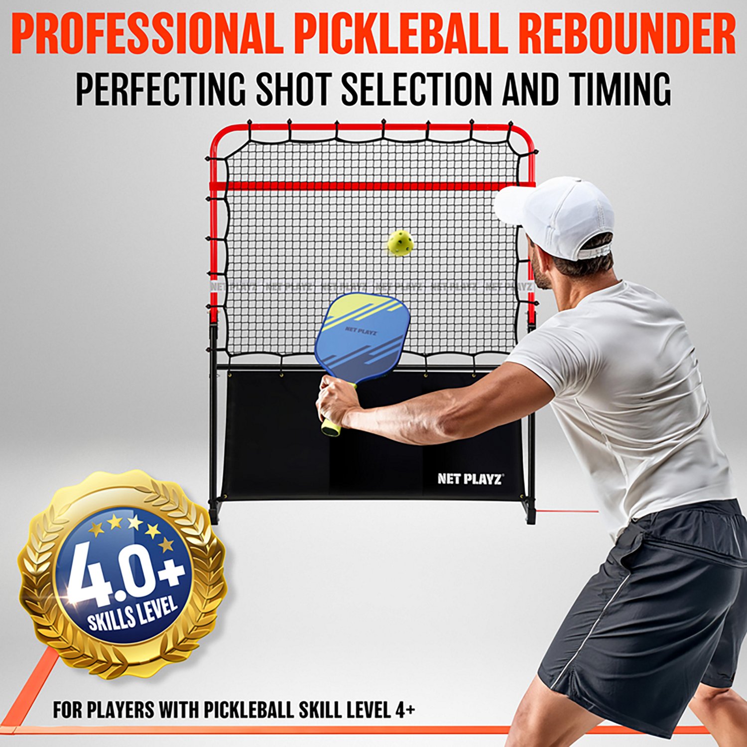 NetPlayz 4 ft Portable Pickleball Rebounder