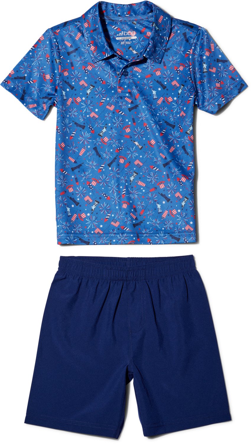 BCG Toddler Boys' Golf Patriotic Print Set