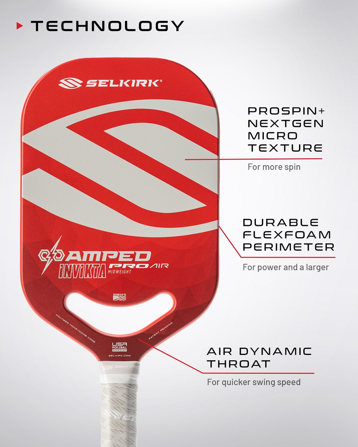 Selkirk Sport AMPED Pro Air Invikta Pickleball Paddle - view number 6