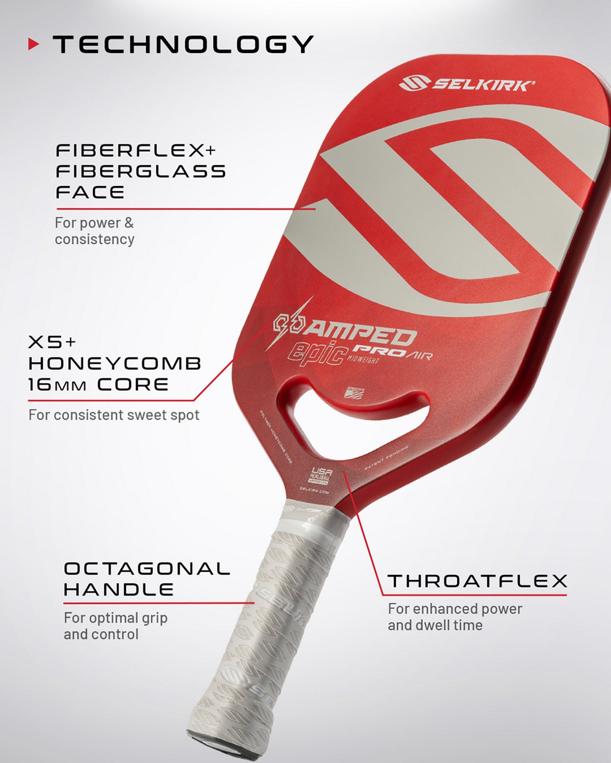 Selkirk Sport AMPED Pro Air Invikta Pickleball Paddle - view number 7