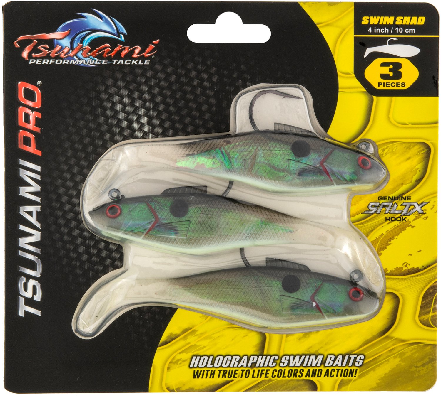 Tsunami Holographic Swim Shad Baits 3-Pack - view number 2