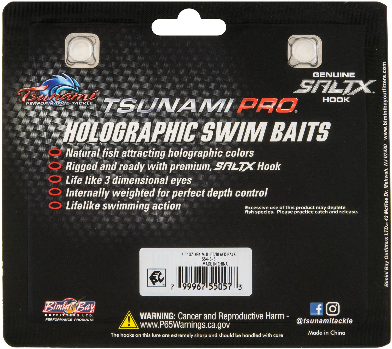 Tsunami Holographic Swim Shad Baits 3-Pack - view number 3