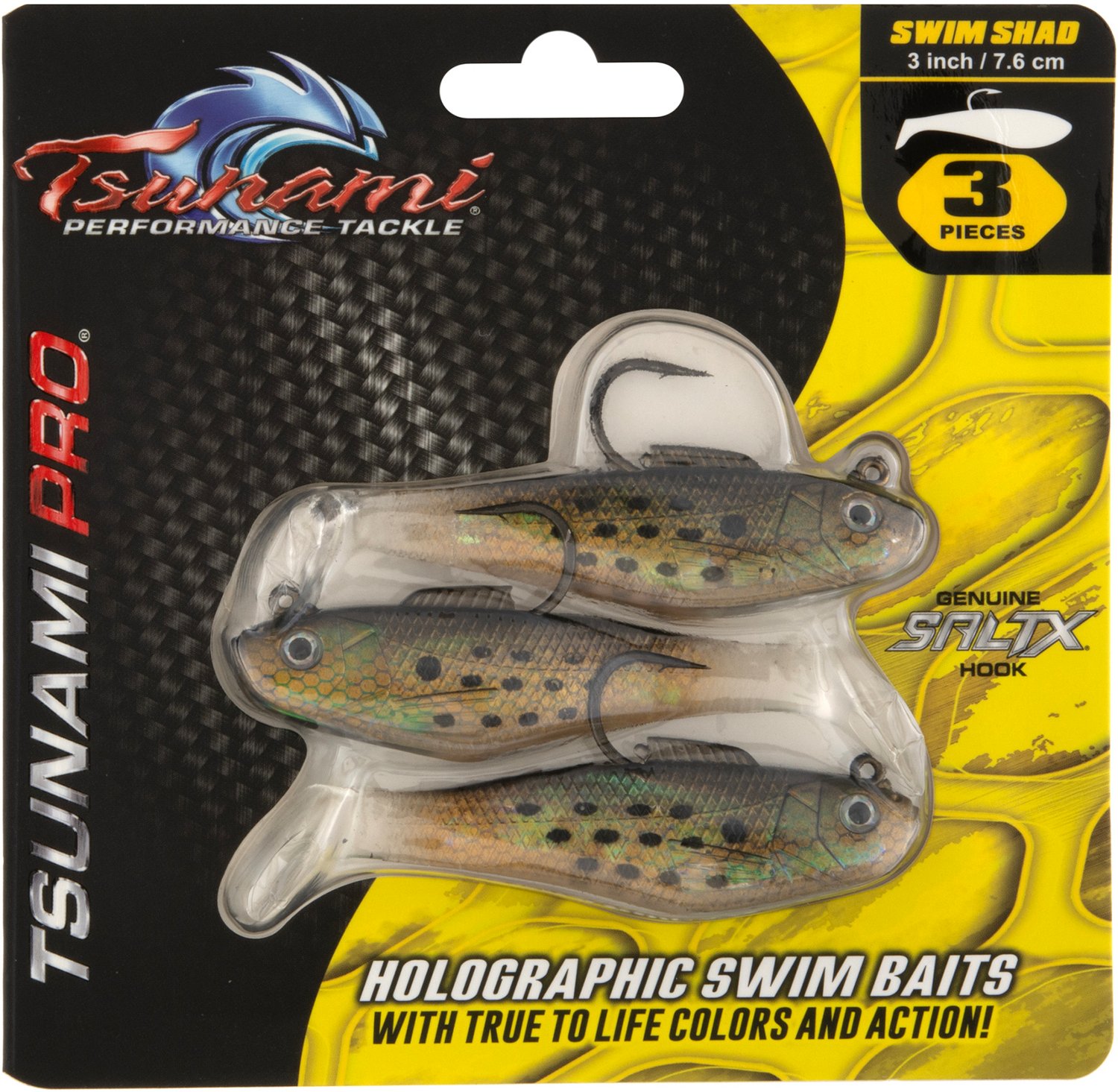Tsunami Holographic Swim Shad Baits 3-Pack - view number 2