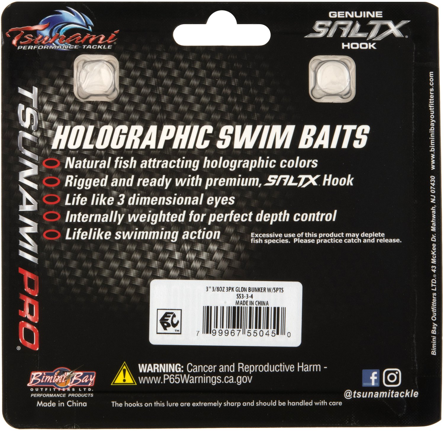 Tsunami Holographic Swim Shad Baits 3-Pack - view number 3