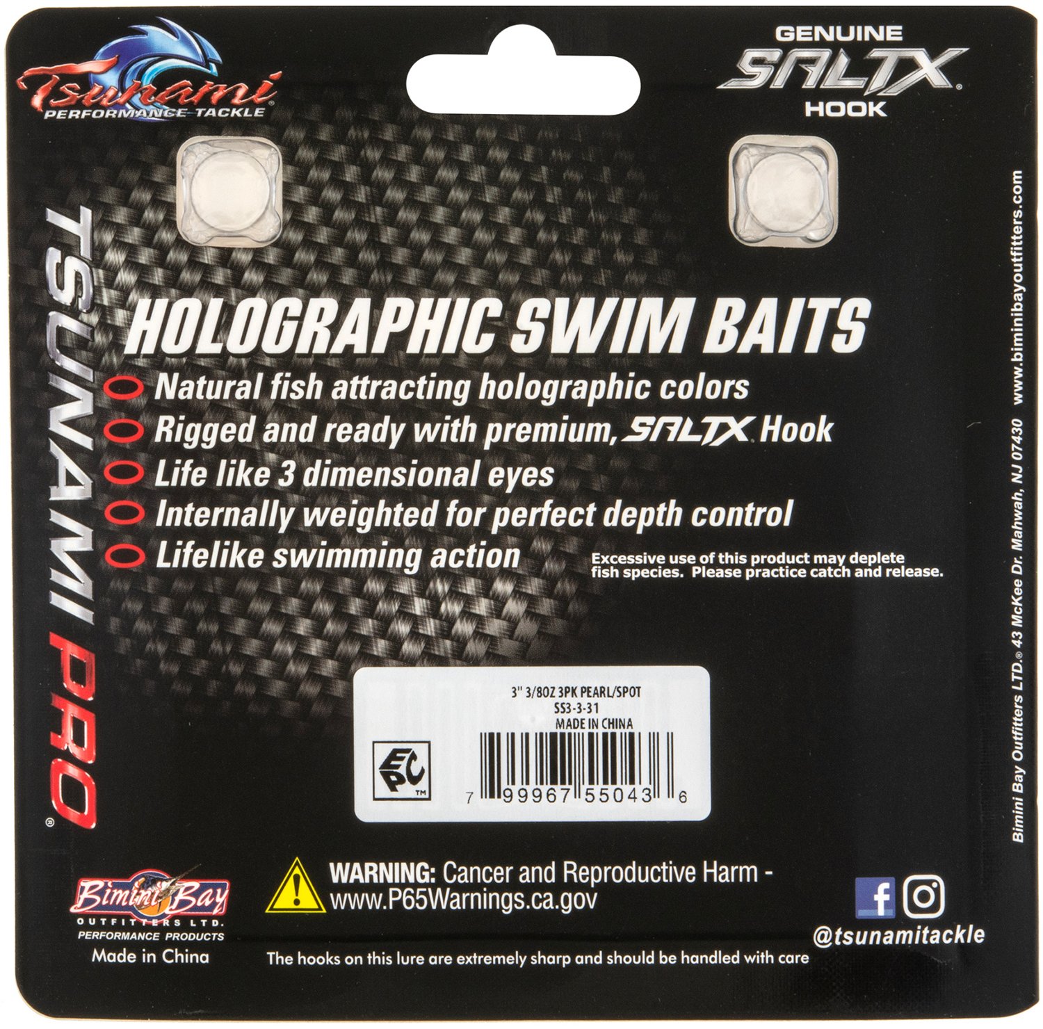 Tsunami Holographic Swim Shad Baits 3-Pack - view number 3