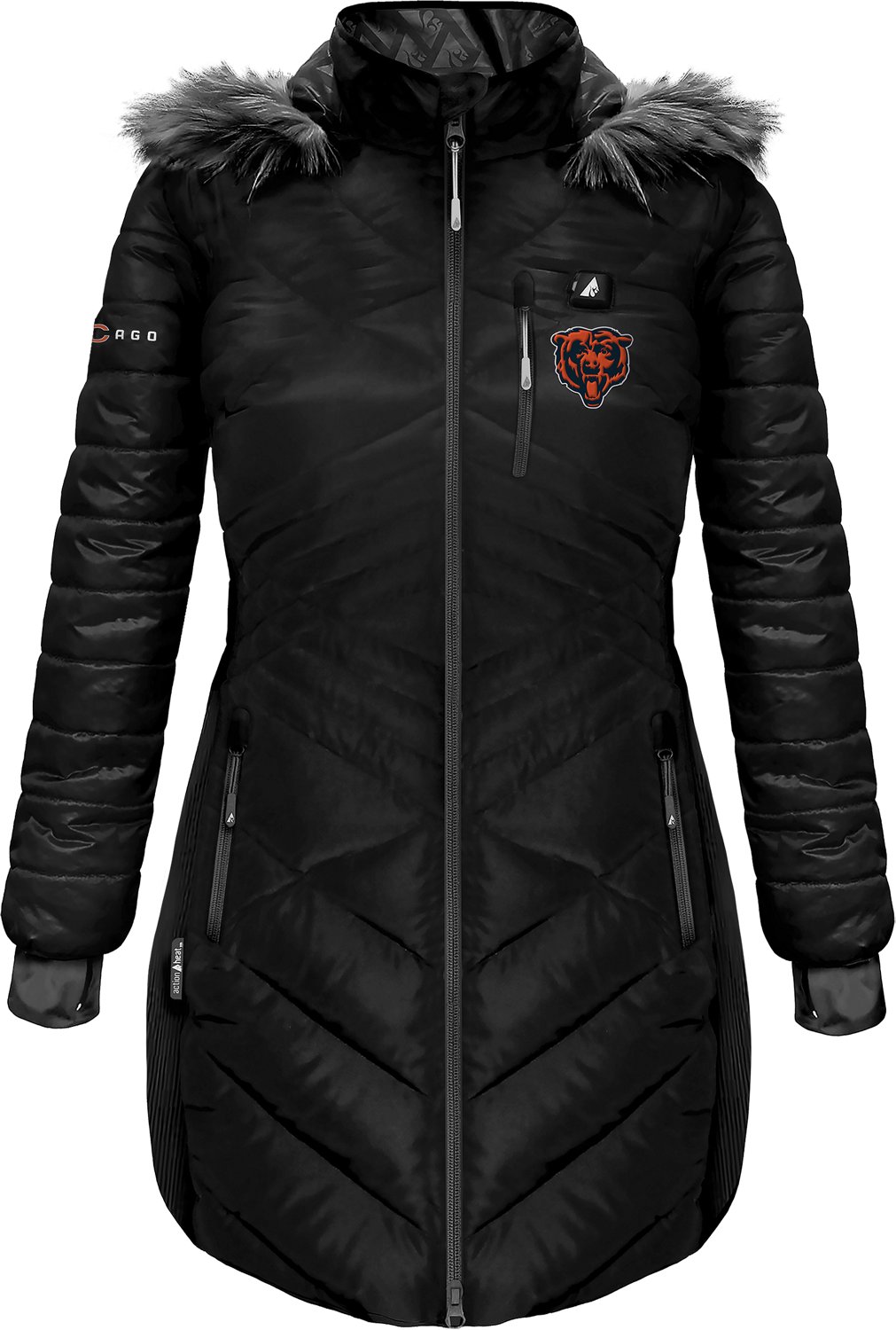 ActionHeat Women's Bears 5V Long Puffer Battery Heated Jacket