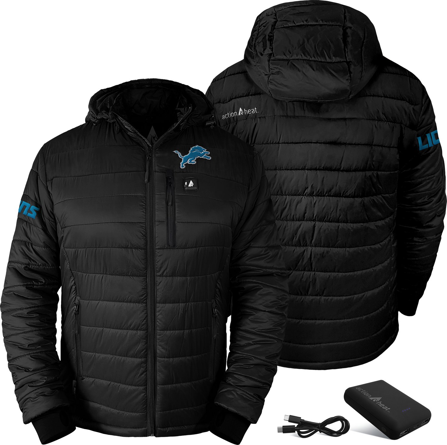ActionHeat Men's Detroit Lions 5V Puffer Battery Heated Jacket - view number 6
