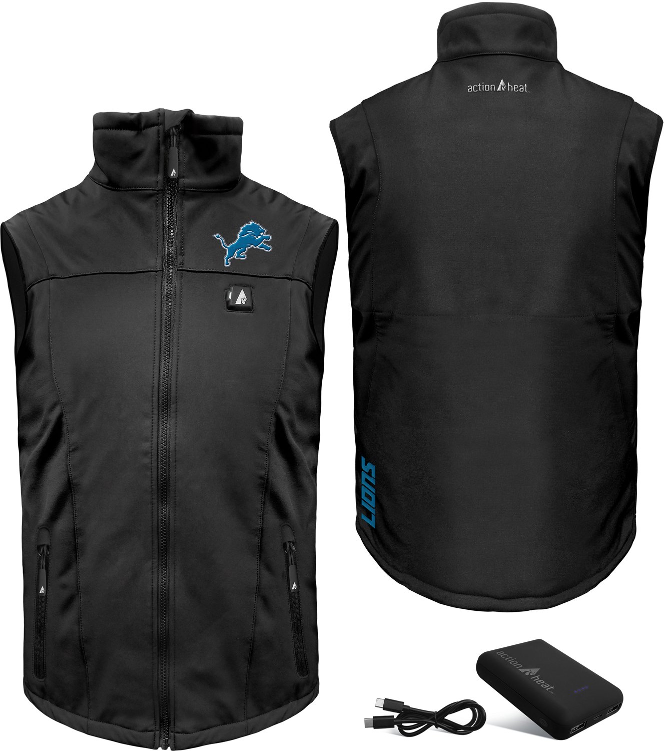 ActionHeat Men's Lions 5V Softshell Battery Heated Vest - view number 6