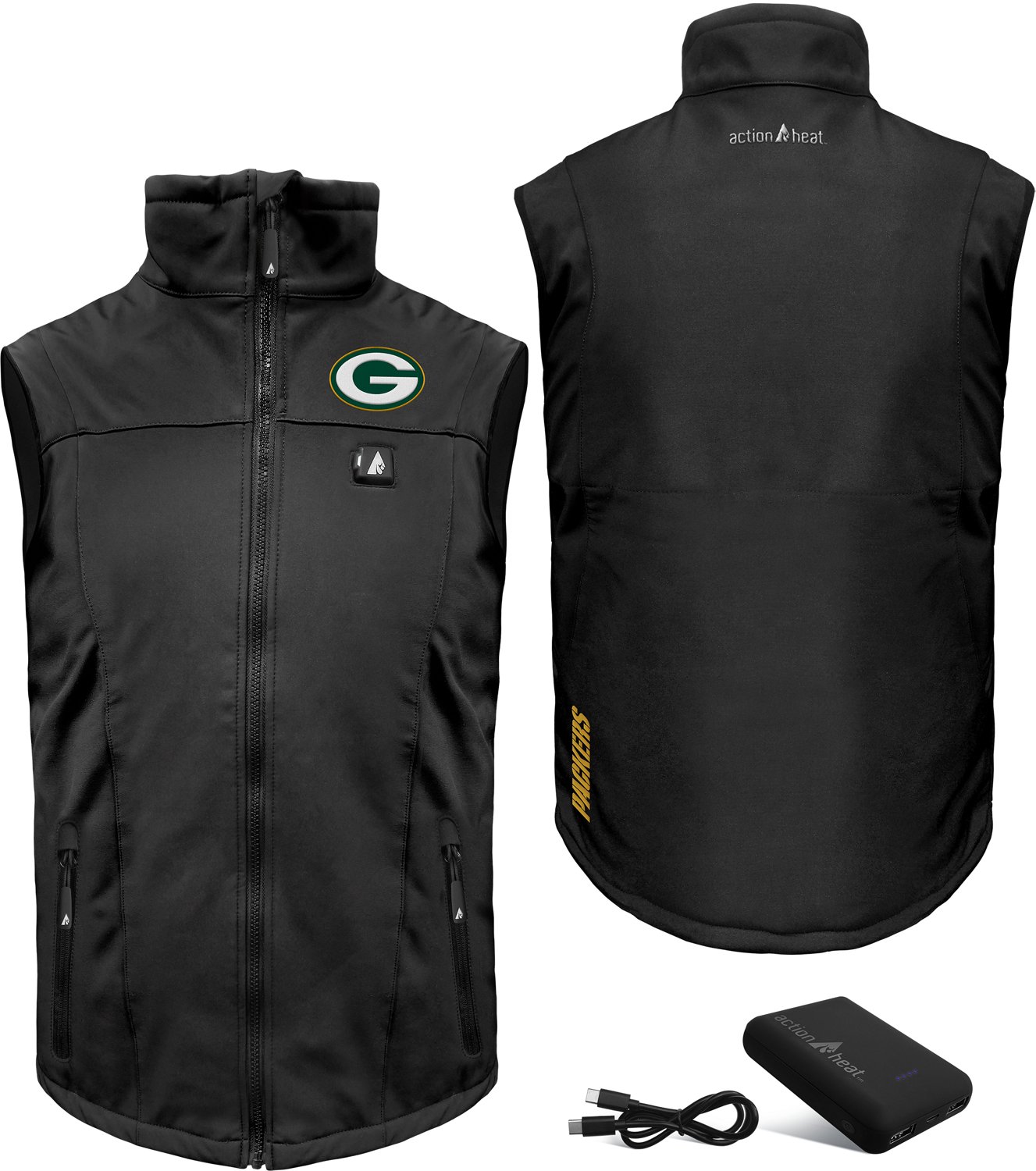 ActionHeat Men's Packers 5V Softshell Battery Heated Vest - view number 6