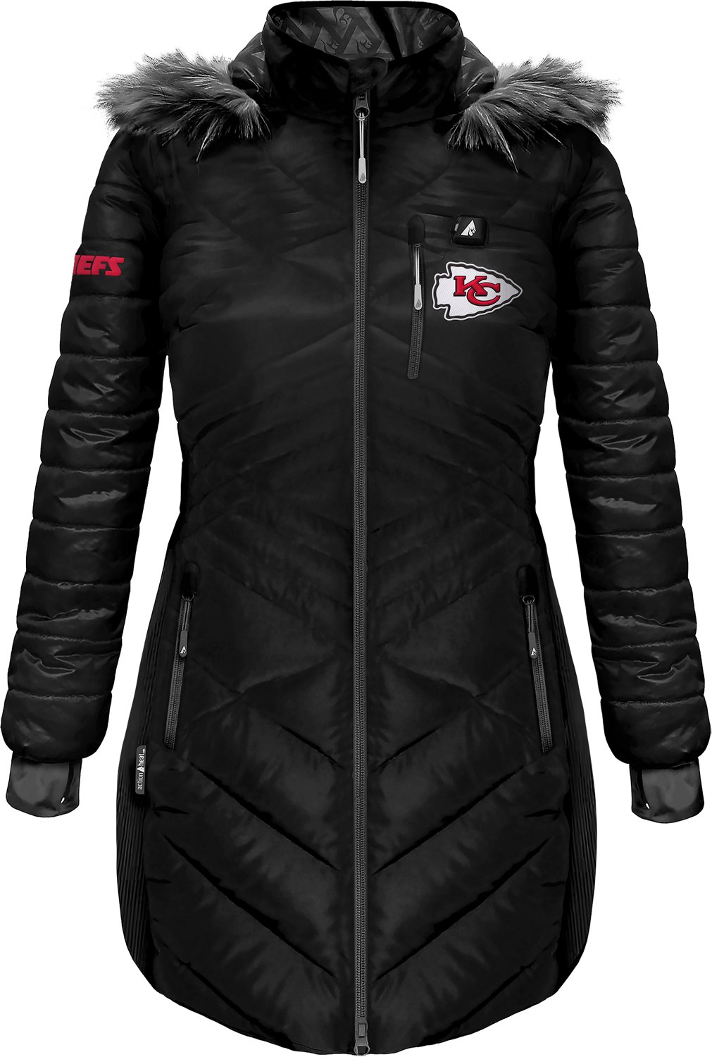 ActionHeat Women's Chiefs 5V Long Puffer Battery Heated Jacket - view number 2