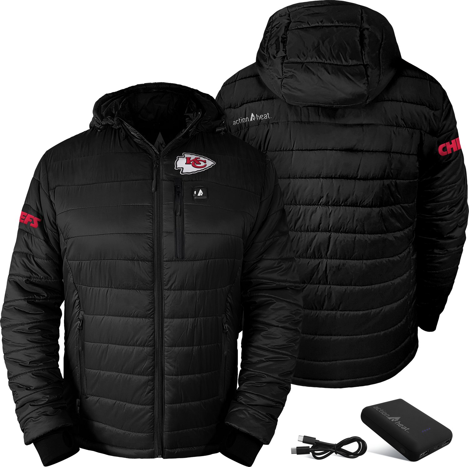 ActionHeat Men's Kansas City Chiefs 5V Puffer Battery Heated Jacket - view number 6
