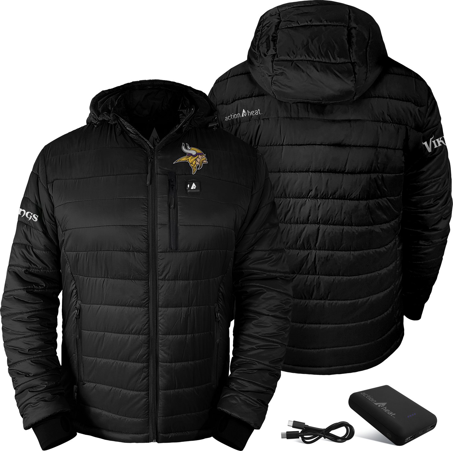 ActionHeat Men's Minnesota Vikings 5V Puffer Battery Heated Jacket - view number 6