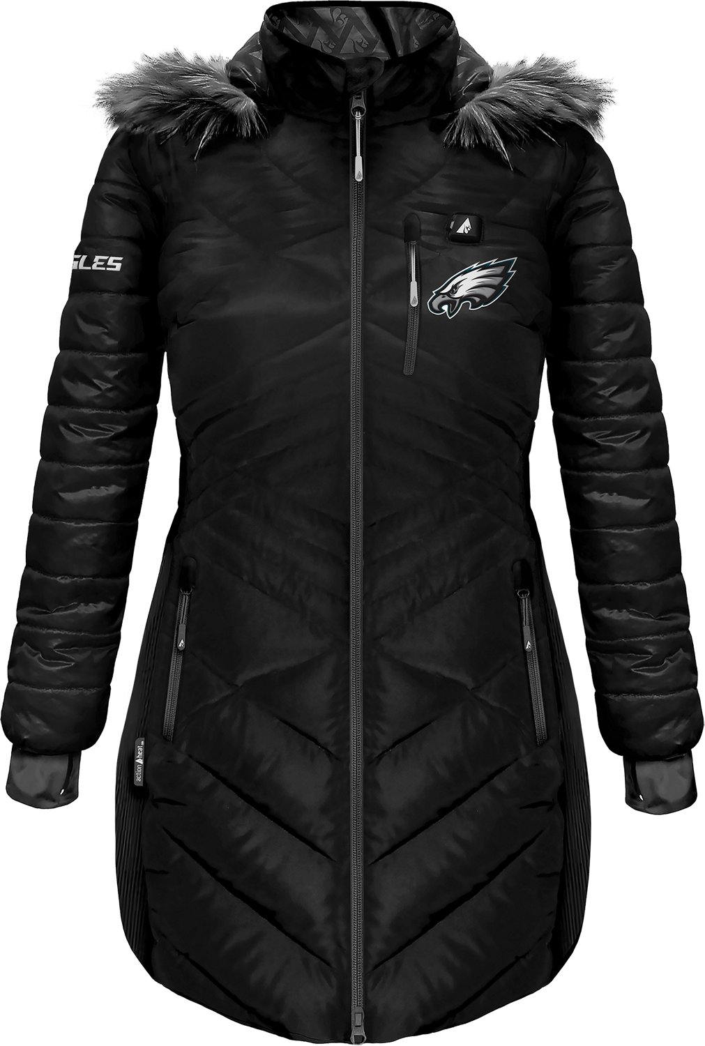 ActionHeat Women's Eagles 5V Long Puffer Battery Heated Jacket - view number 2