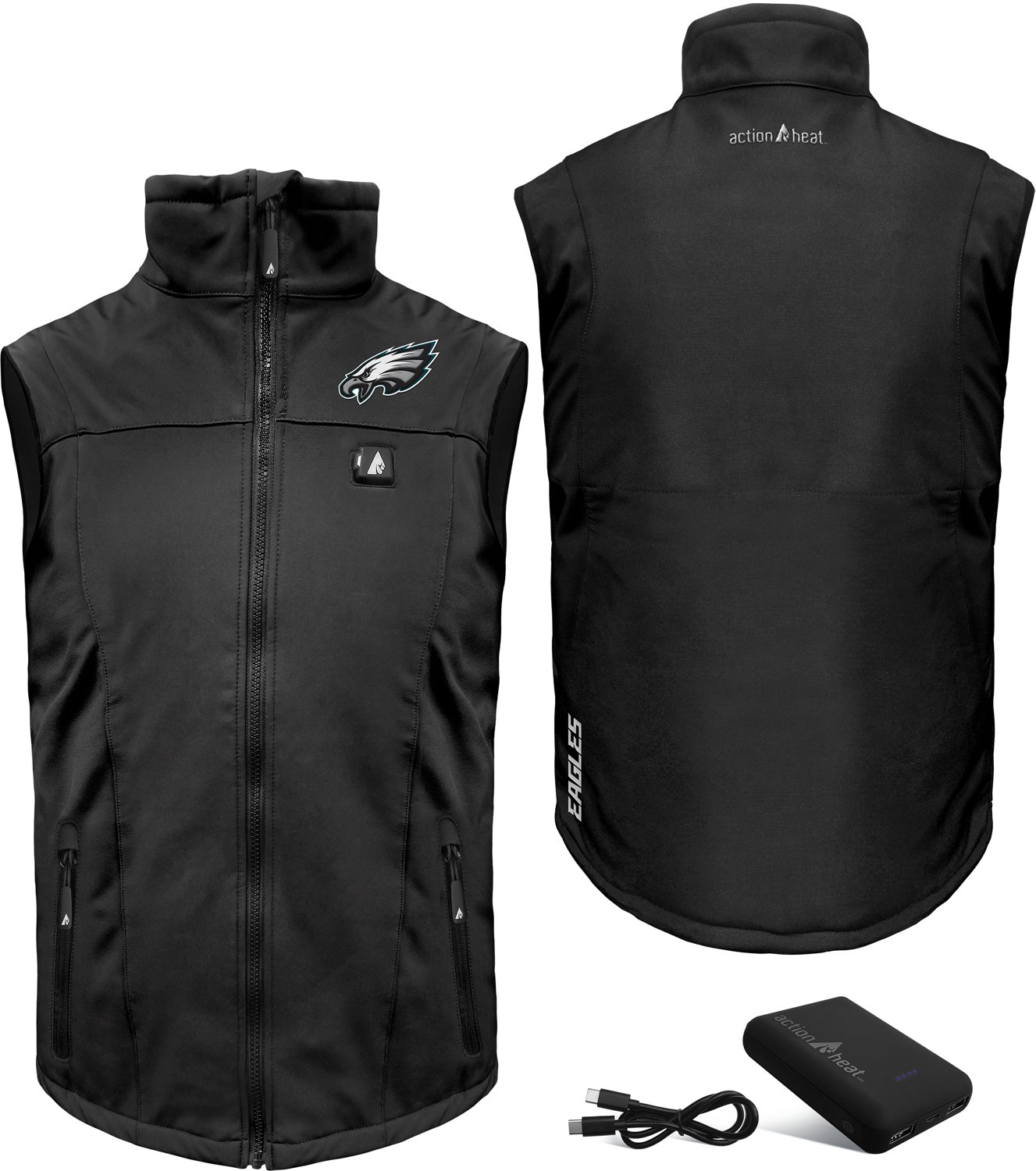 ActionHeat Men's Eagles 5V Softshell Battery Heated Vest                                                                         - view number 6