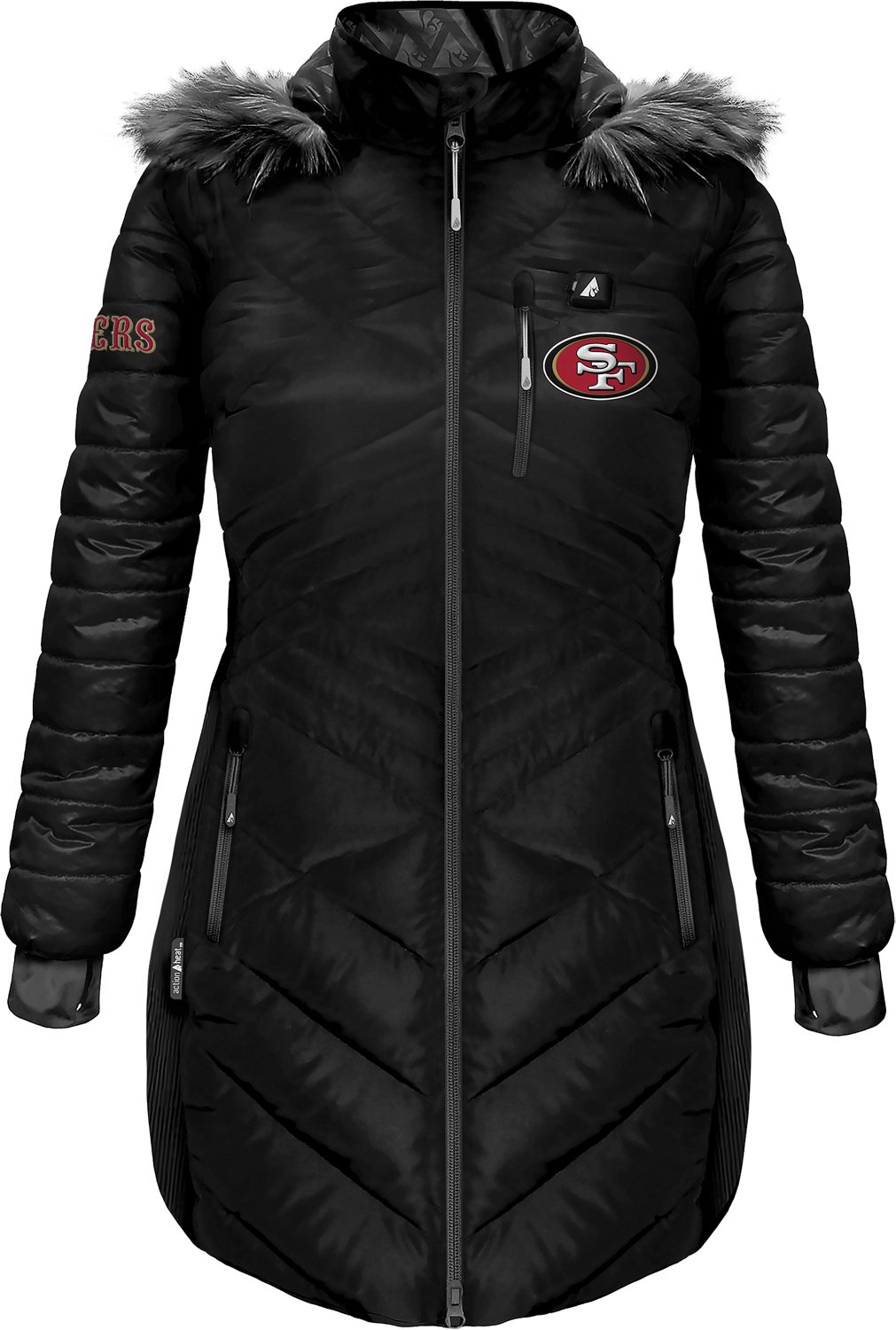ActionHeat Women's 49ers 5V Long Puffer Battery Heated Jacket - view number 2