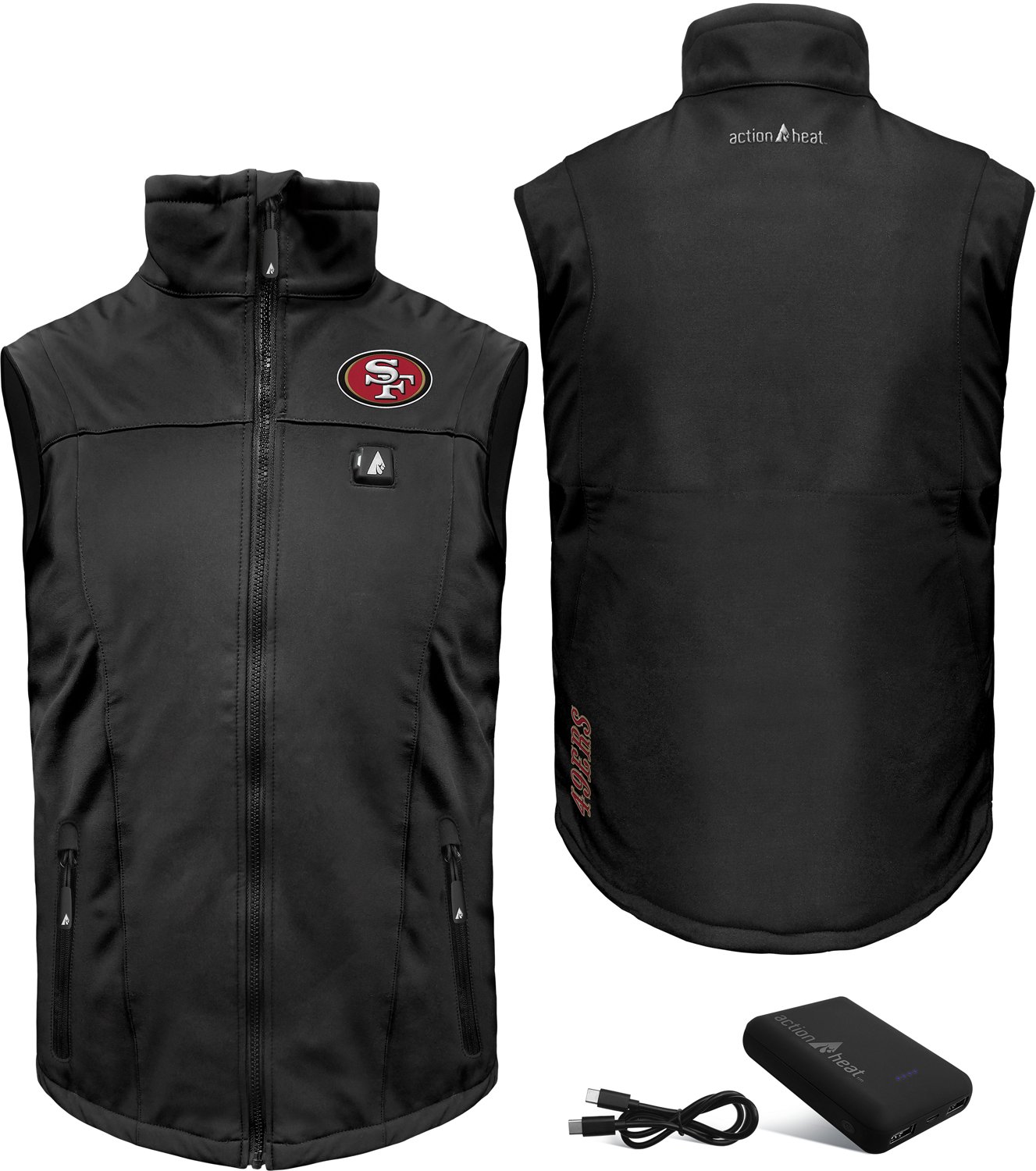 ActionHeat Men's San Francisco 49ers 5V Softshell Battery Heated Vest - view number 6