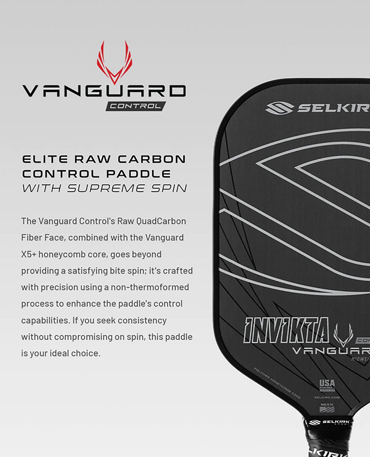 Selkirk Sport Vanguard Control Epic Pickleball Paddle - view number 6