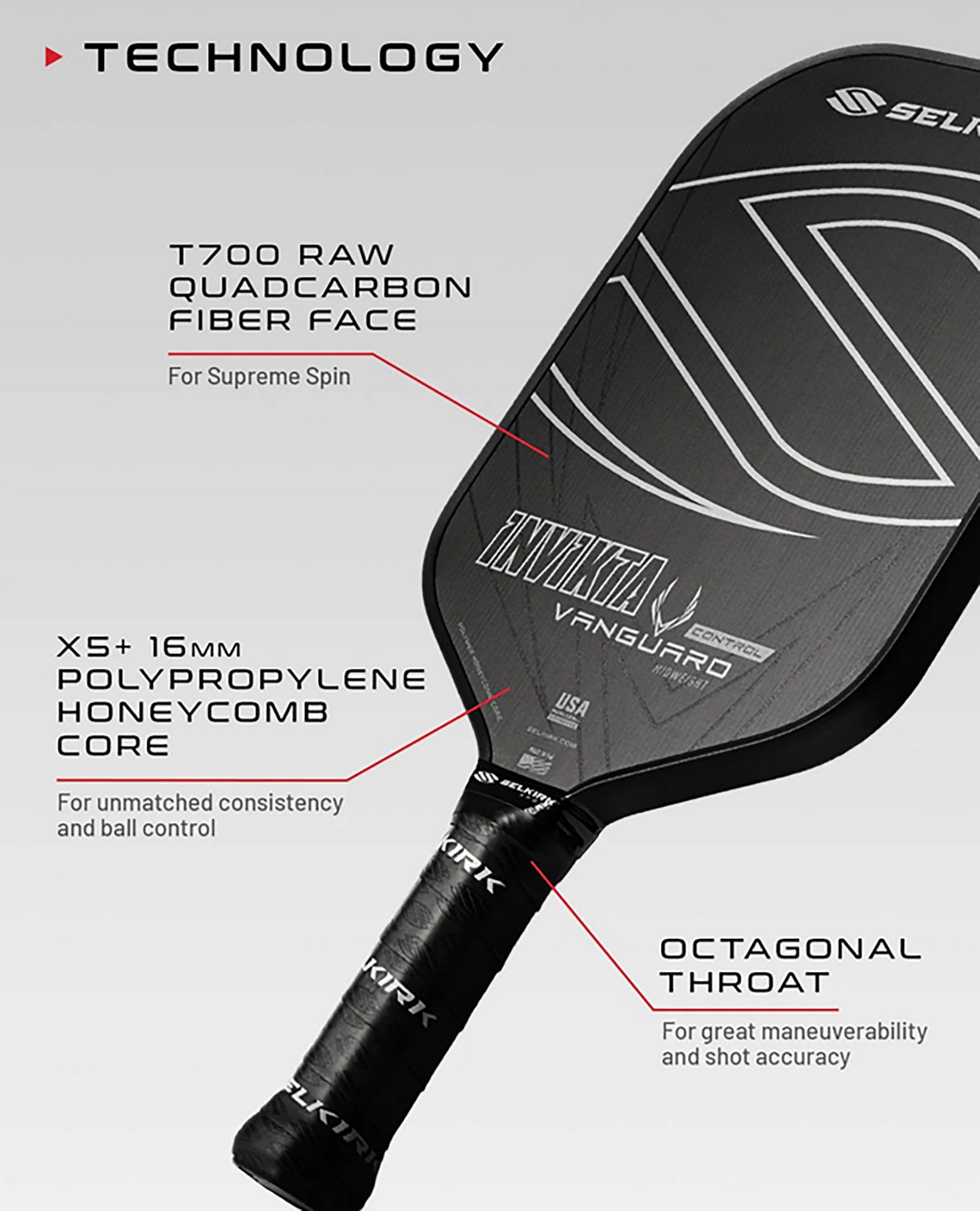 Selkirk Sport Vanguard Control Epic Pickleball Paddle - view number 7