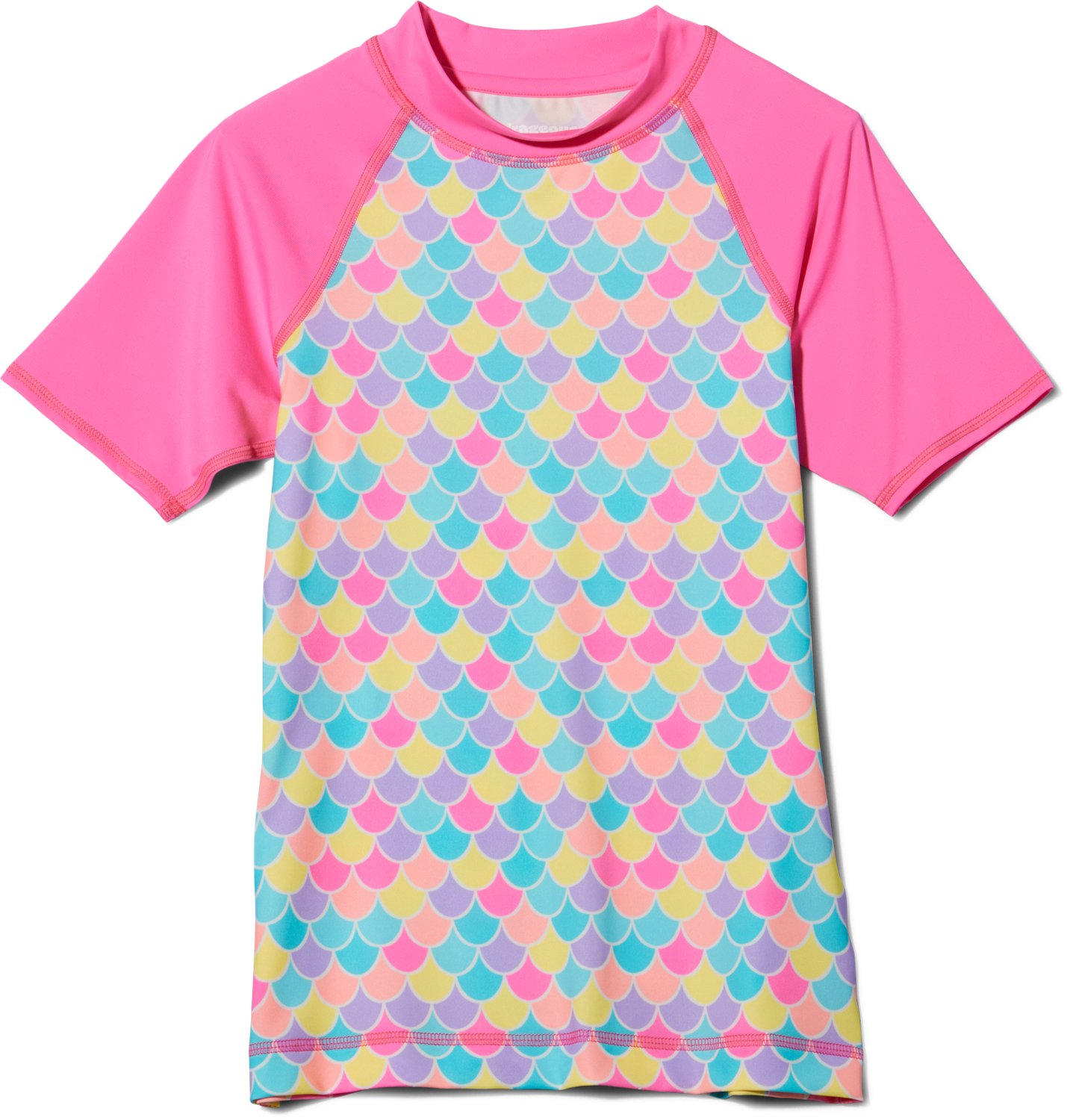 O'Rageous Girls' Mermaid Printed Short Sleeve Rash Guard                                                                         - view number 2