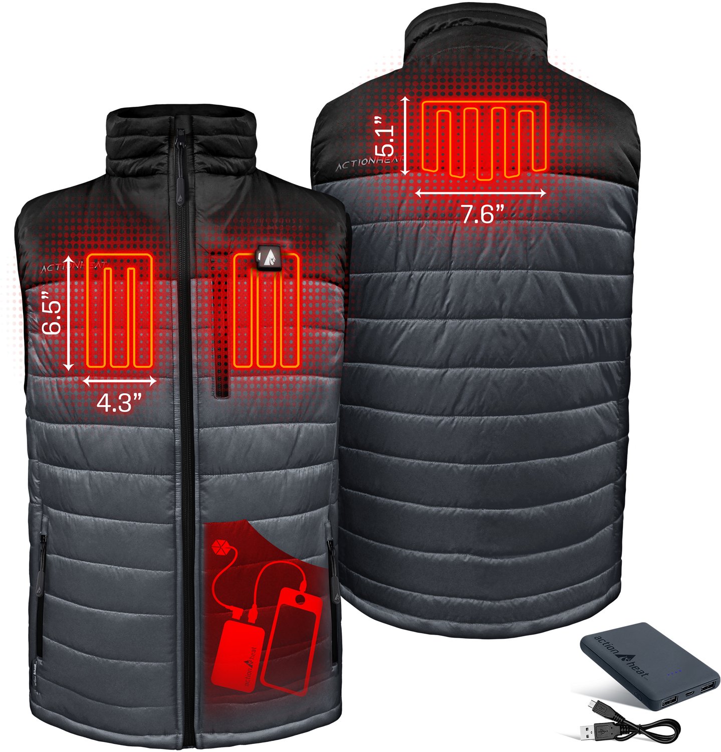 ActionHeat Men's 5V Battery Heated Pocono Puffer Vest - view number 3