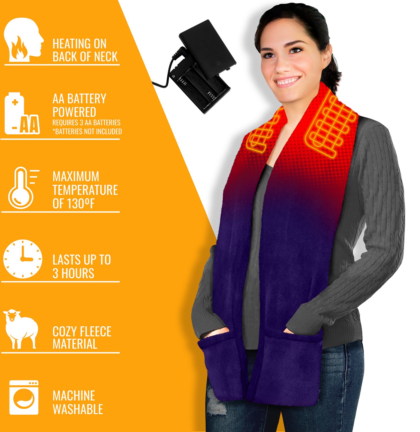 ActionHeat AA Battery Heated Fleece Scarf - view number 4
