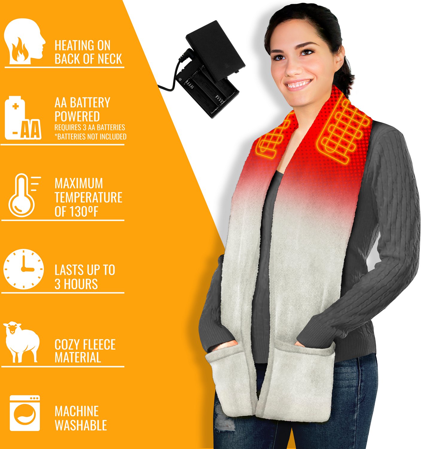 ActionHeat AA Battery Heated Fleece Scarf - view number 4