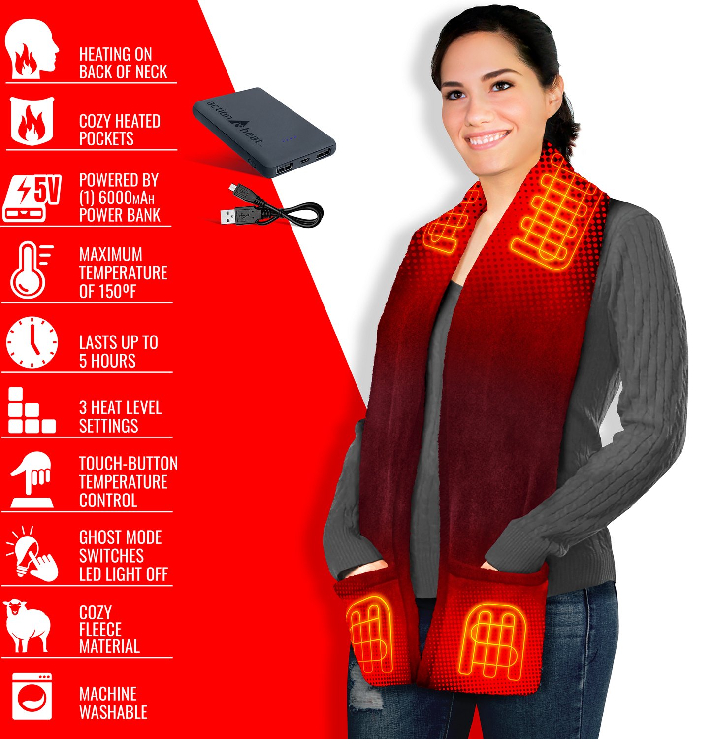 ActionHeat 5 V Battery Heated Fleece Scarf - view number 4