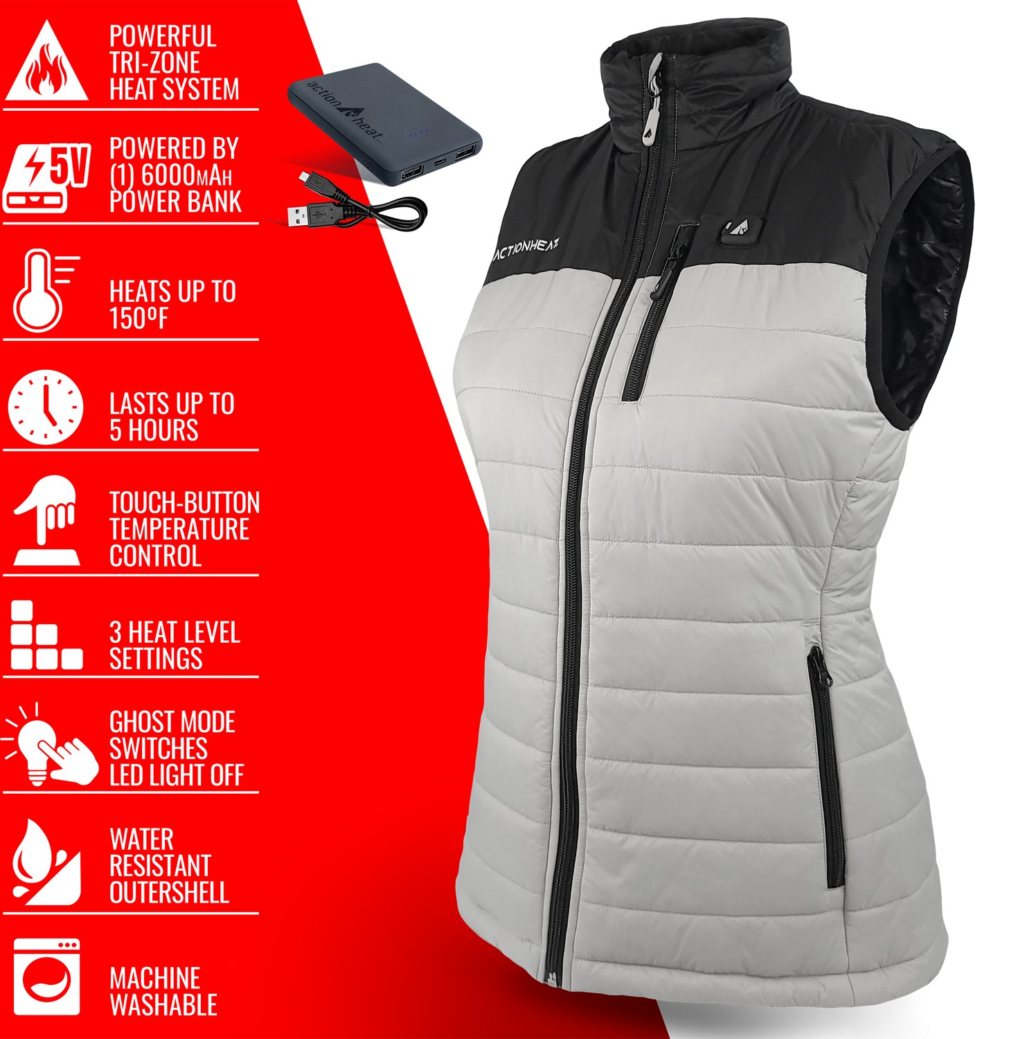 ActionHeat Women's 5V Pocono Battery Heated Puffer Vest - view number 4