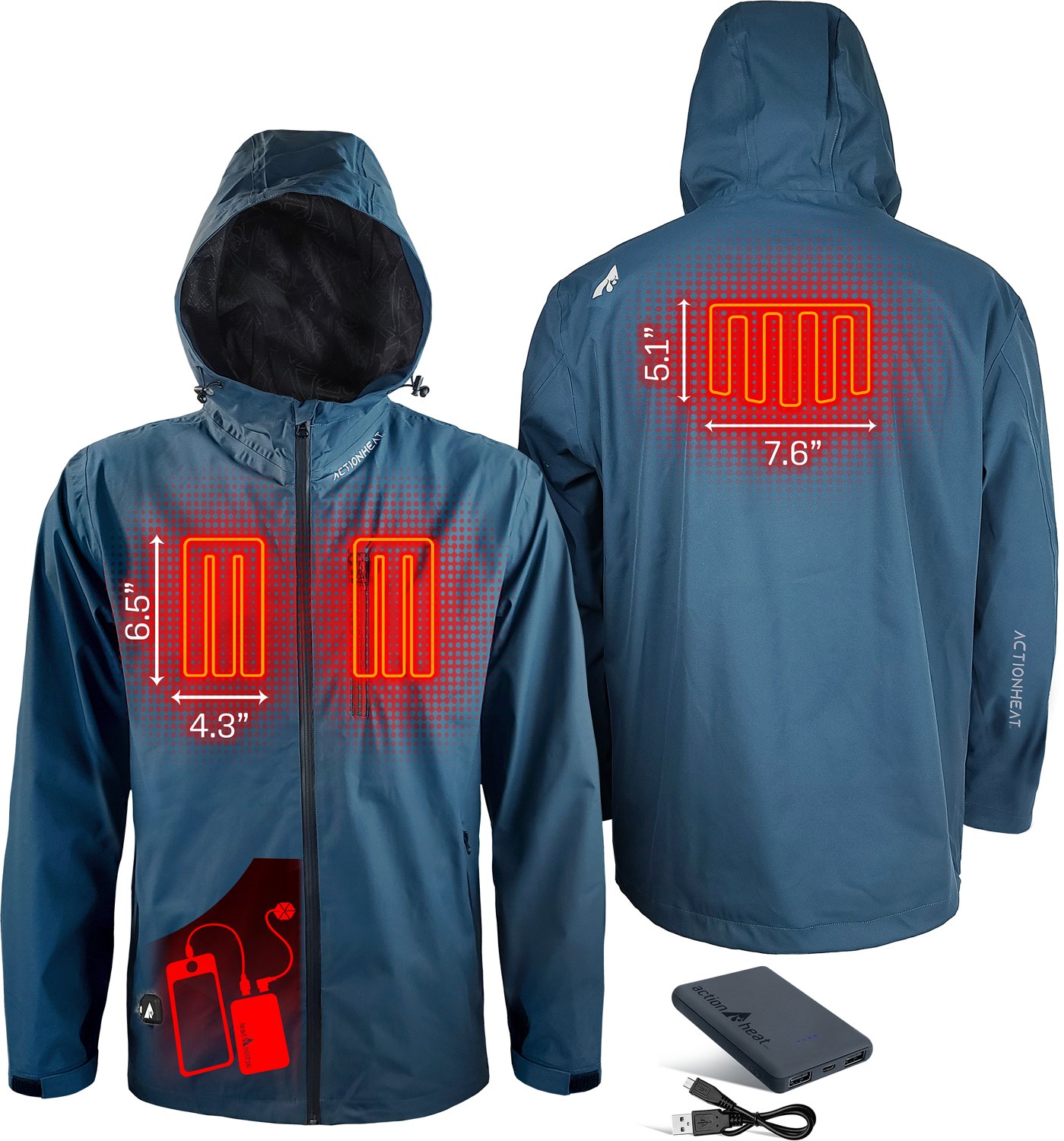 ActionHeat Men’s 5V Battery Heated Rain Jacket - view number 3