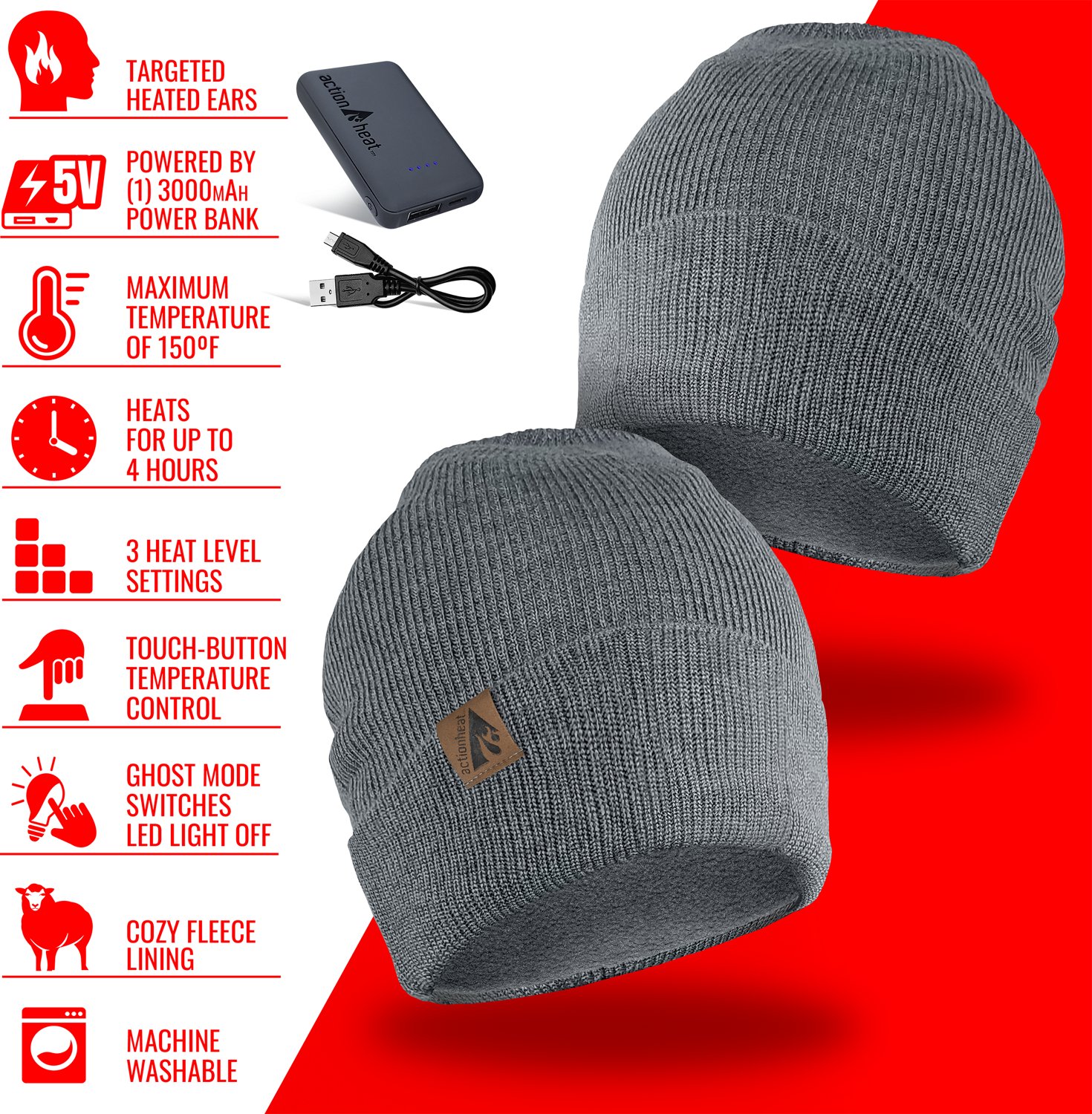 ActionHeat Men's 5V Battery Heated Acrylic Knit Hat - view number 3