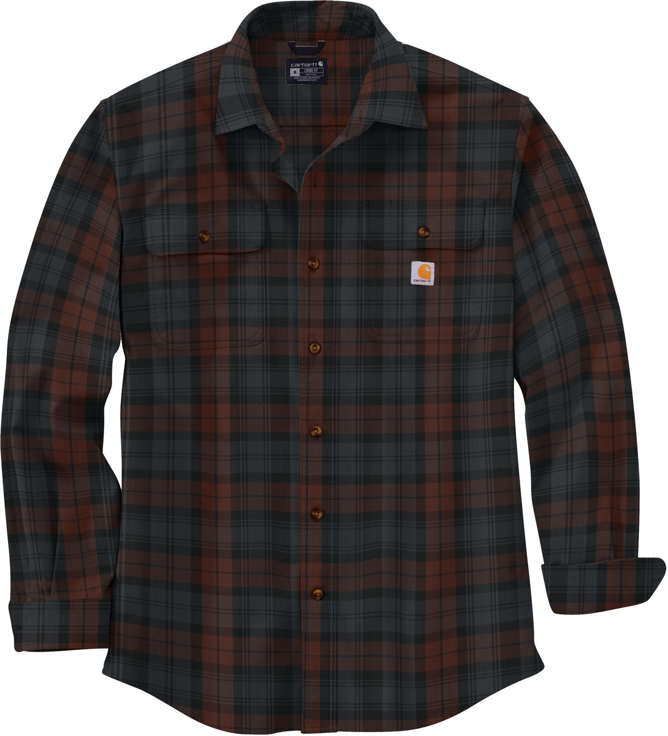 Carhartt Men's Heavyweight Flannel Long Sleeve Plaid Shirt                                                                       - view number 1