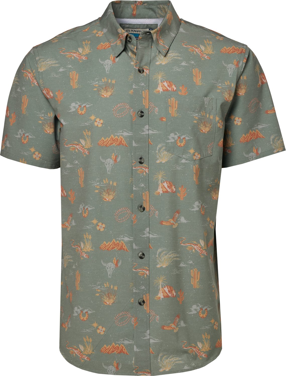 Magellan Outdoors Men's Shore and Line Washed Out Pocket Button-Down Fishing Shirt - view number 3