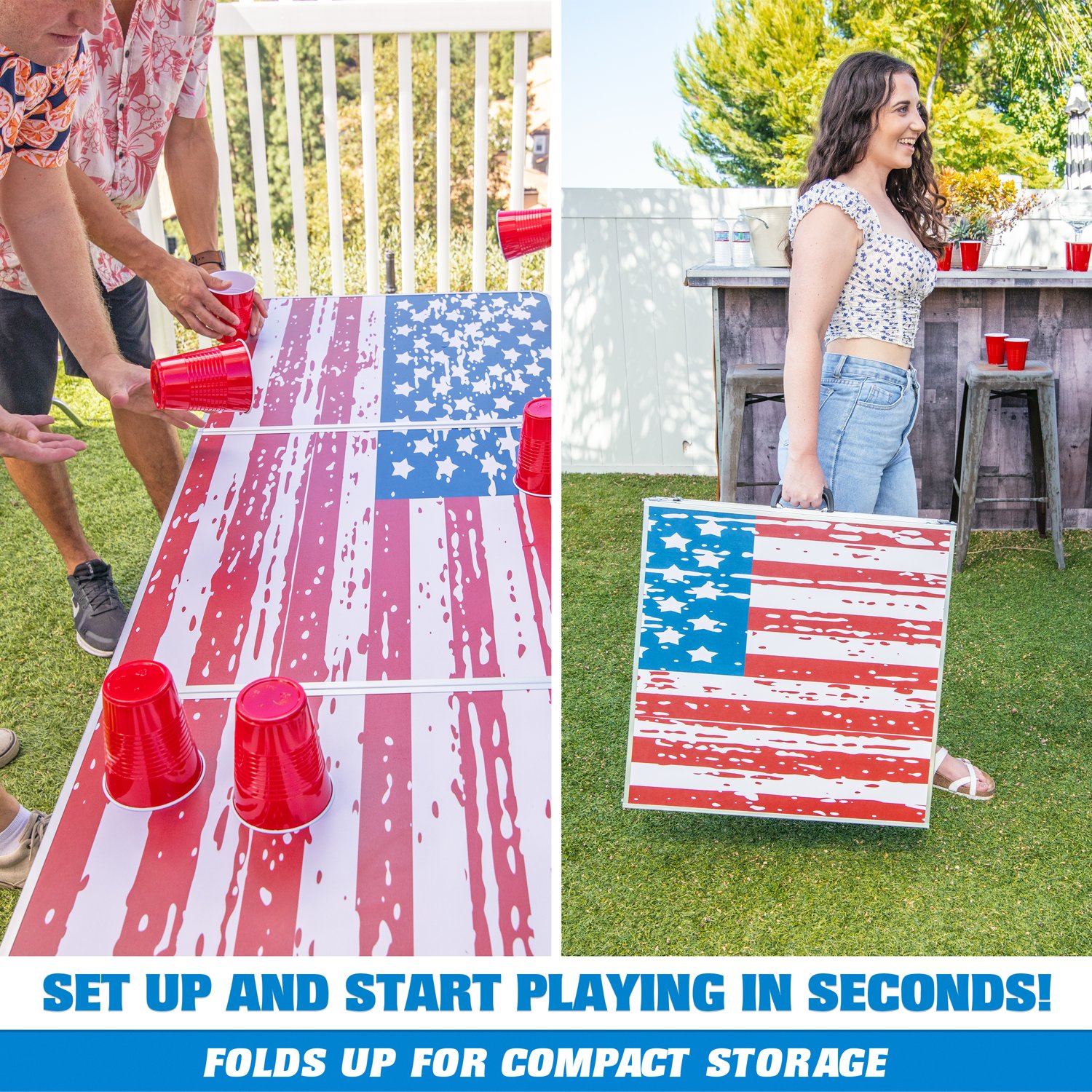GoPong American Flag 8 ft Portable Table - view number 5