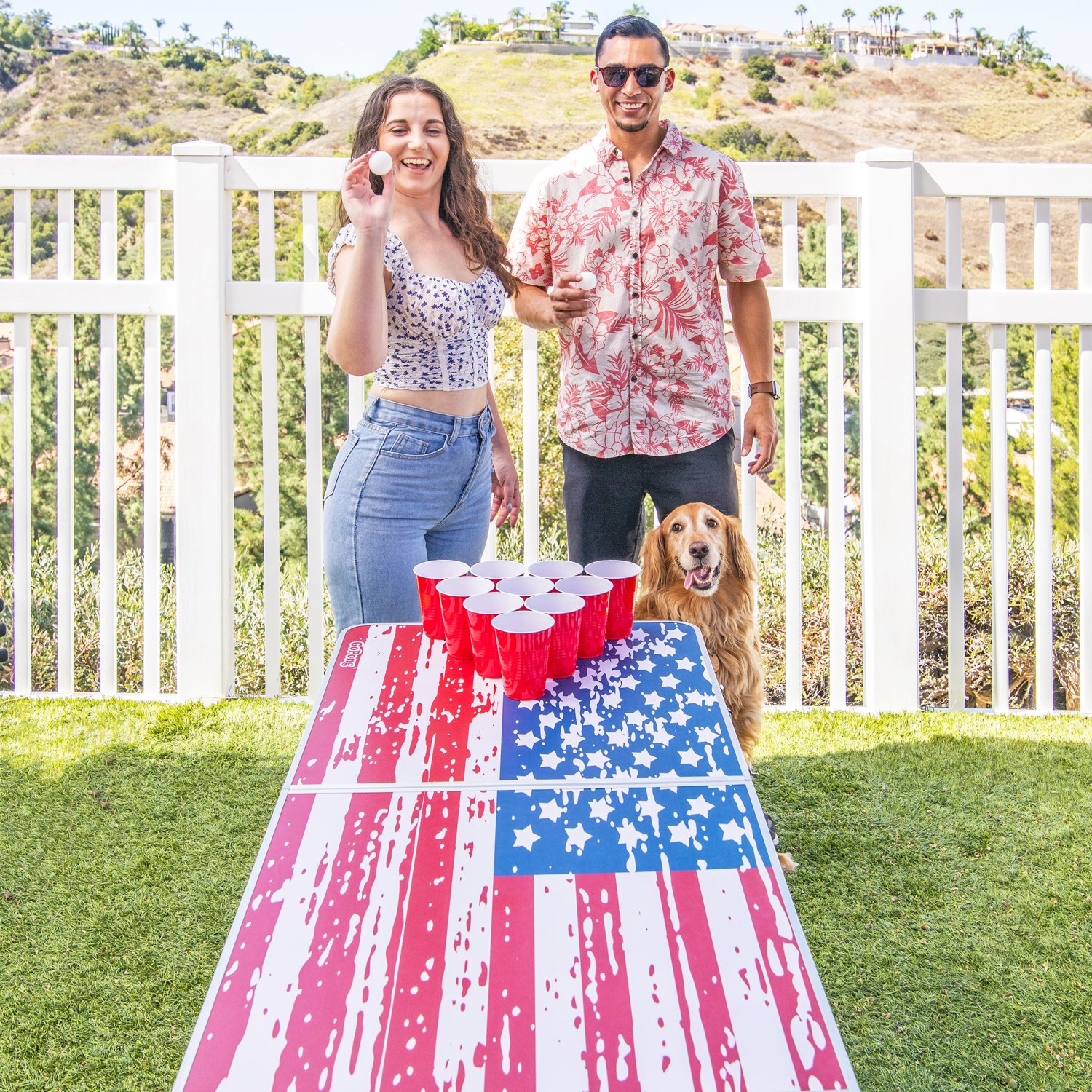 GoPong American Flag 8 ft Portable Table - view number 6