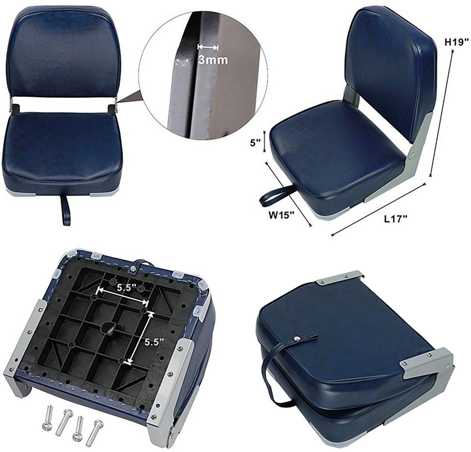 Leader Accessories High-Back Folding Boat Seats Set of 2 - view number 7