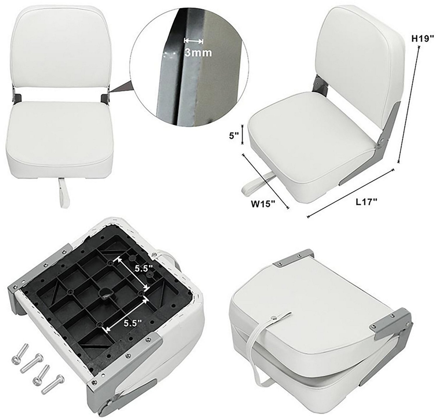 Leader Accessories High-Back Folding Boat Seats Set of 2 - view number 2