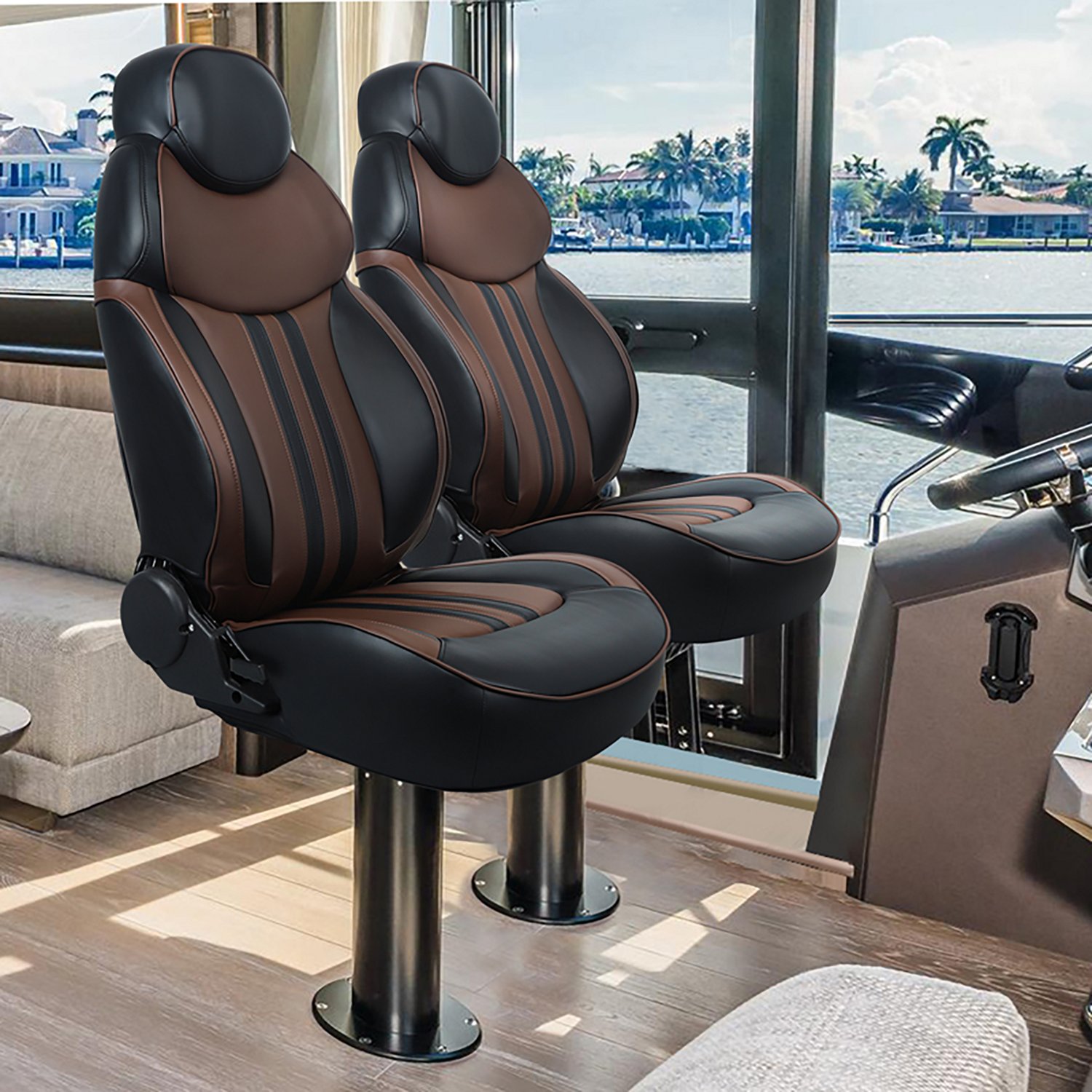 Leader Accessories High-Back Luxury Reclining Captain's Pontoon Boat Seat - view number 6