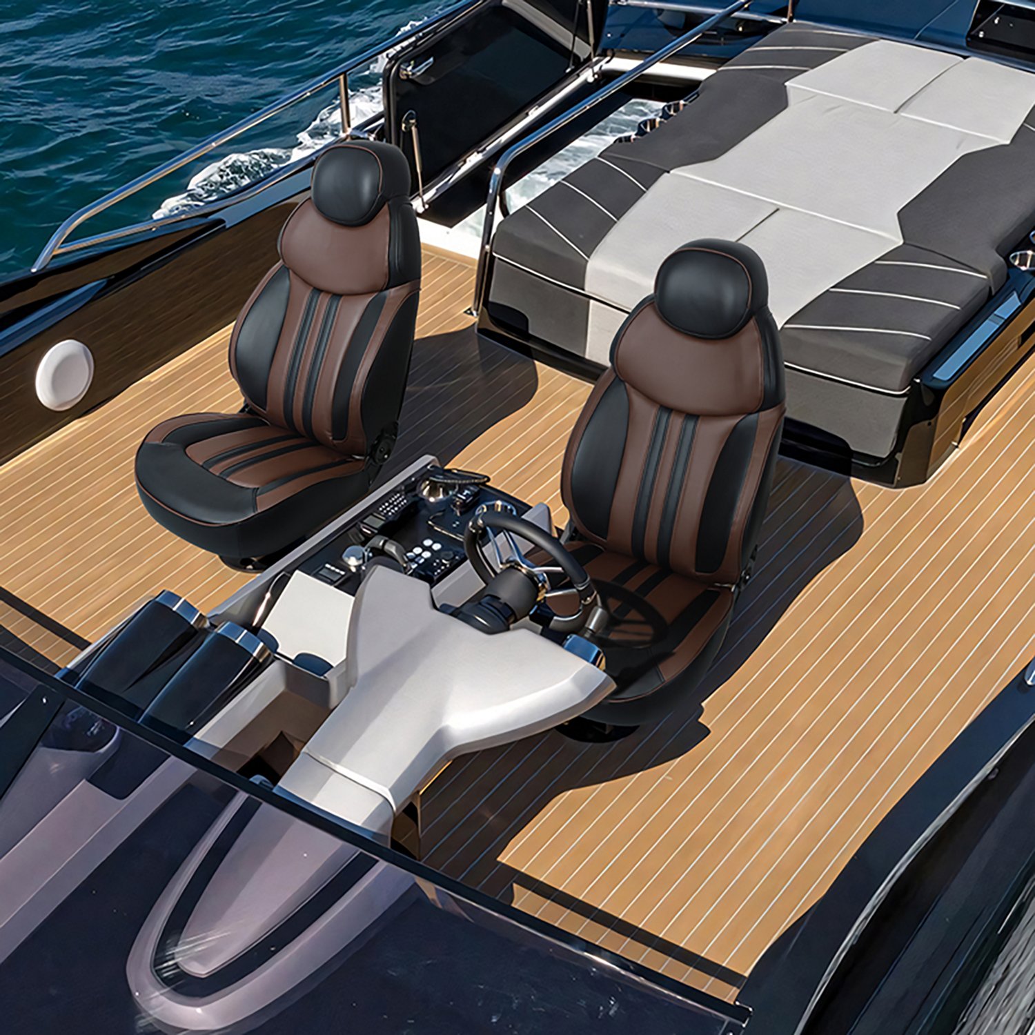 Leader Accessories High-Back Luxury Reclining Captain's Pontoon Boat Seat