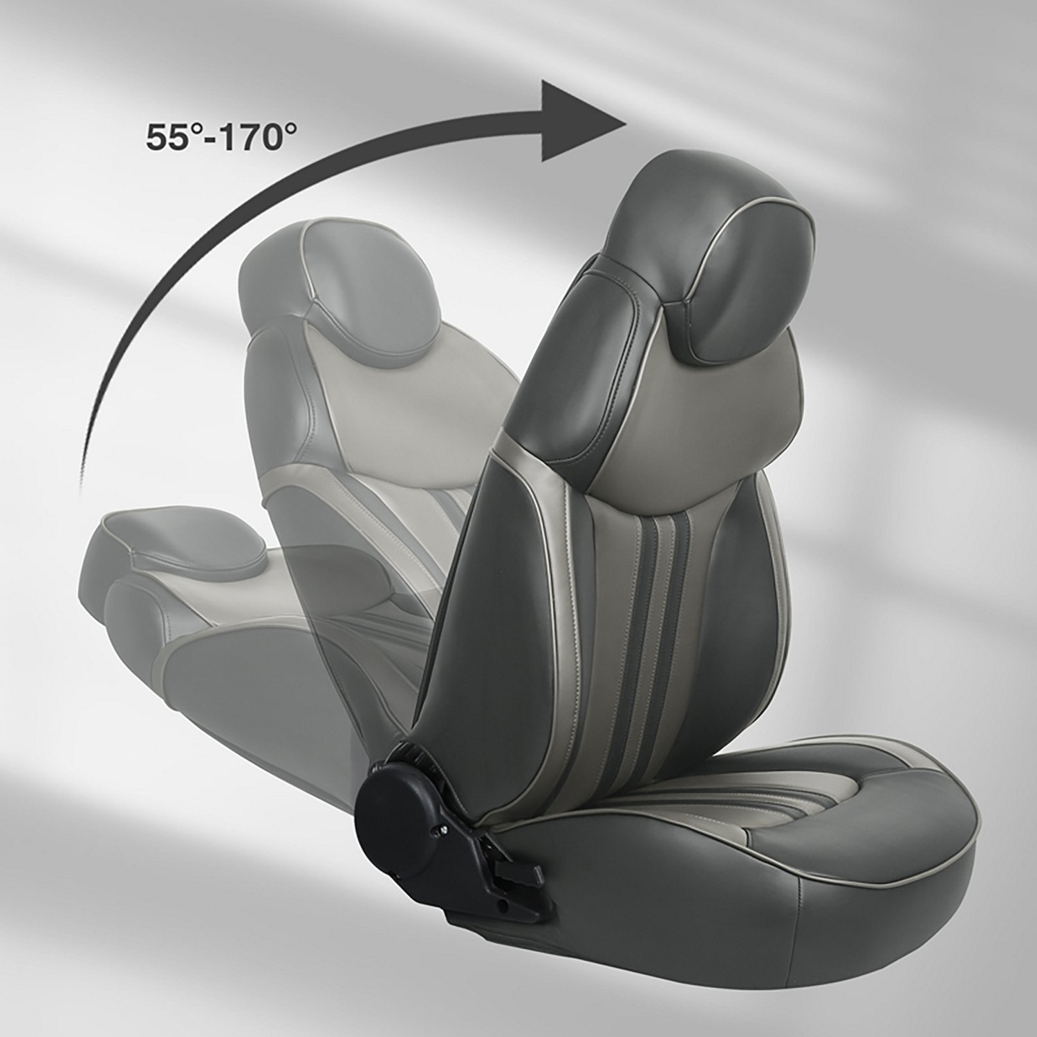 Leader Accessories High-Back Luxury Reclining Captain's Pontoon Boat Seat                                                        - view number 4