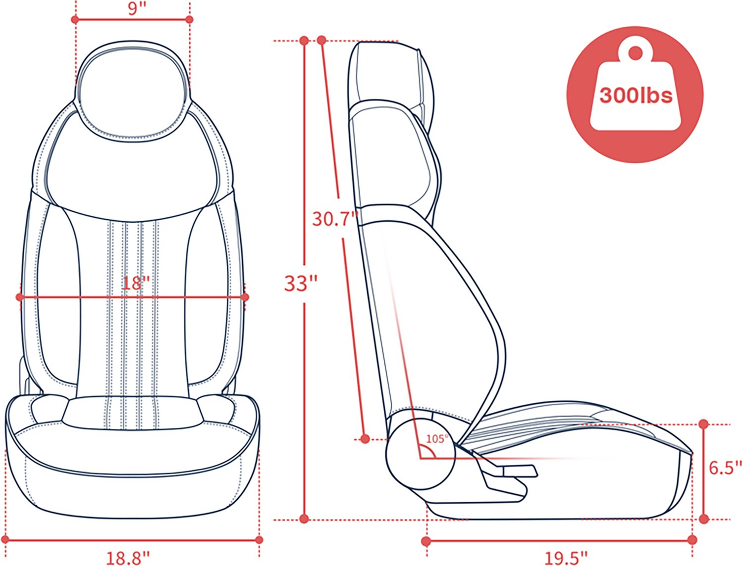 Leader Accessories High-Back Luxury Reclining Captain's Pontoon Boat Seat                                                        - view number 5