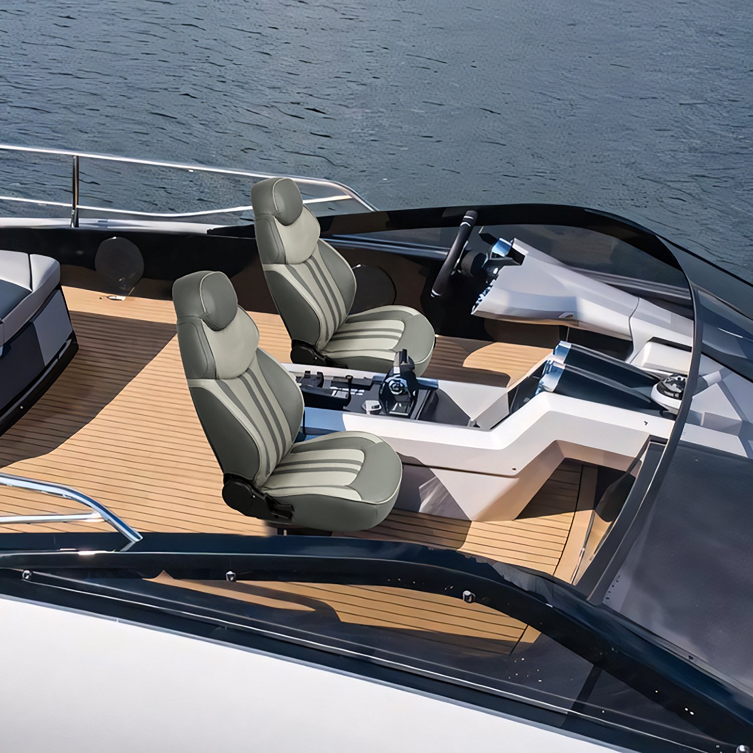 Leader Accessories High-Back Luxury Reclining Captain's Pontoon Boat Seat                                                        - view number 6