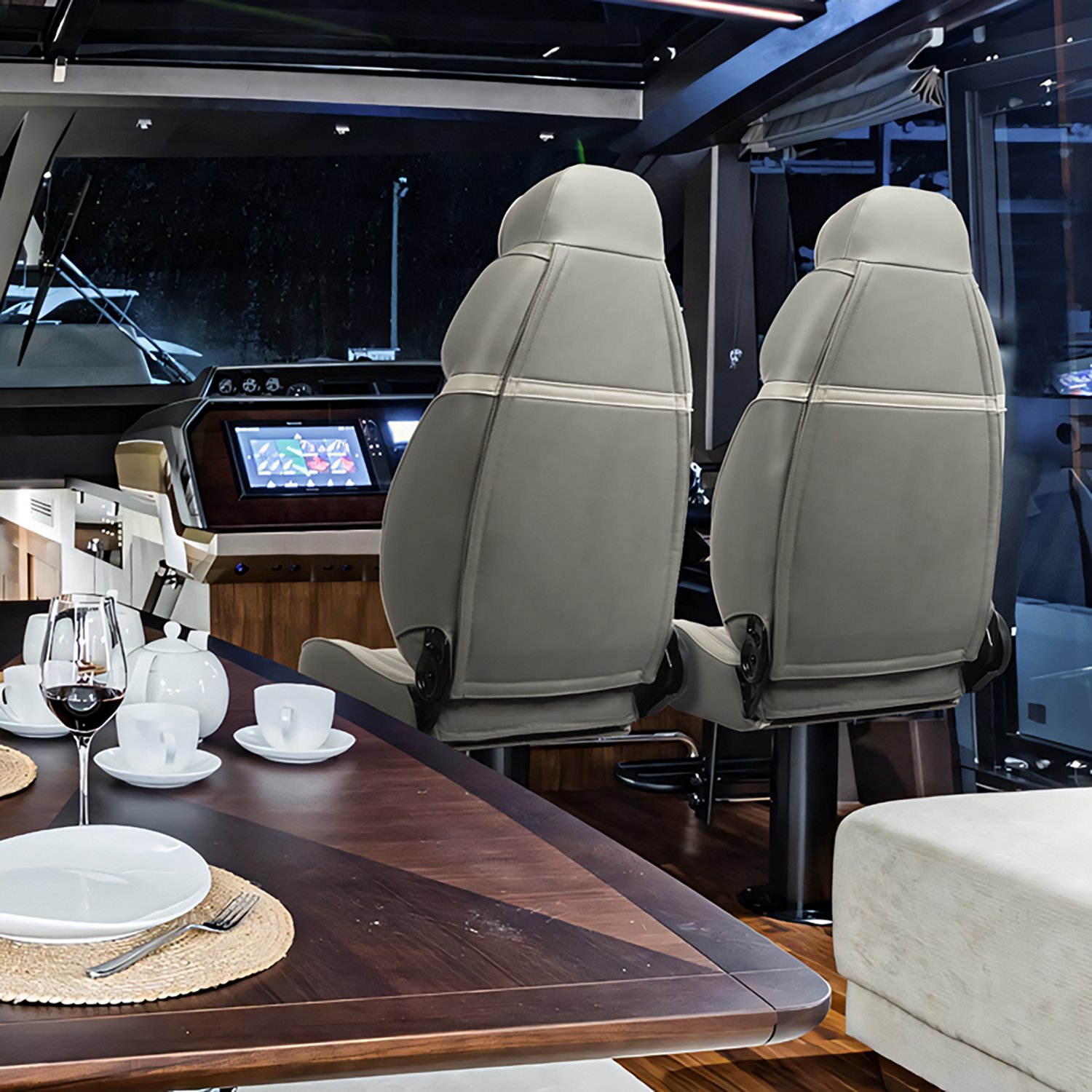 Leader Accessories High-Back Luxury Reclining Captain's Pontoon Boat Seat                                                        - view number 7