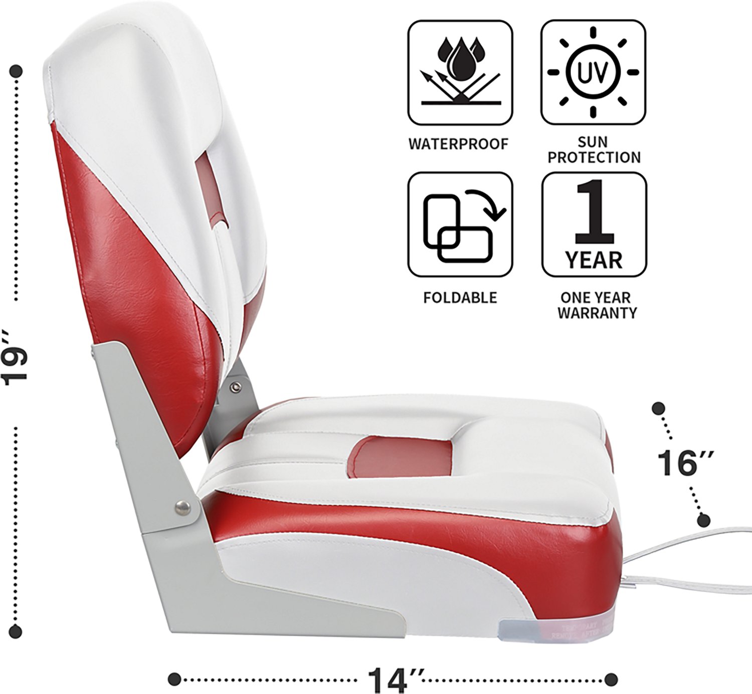 Leader Accessories Low-Back Folding Fishing Boat Seat                                                                            - view number 4