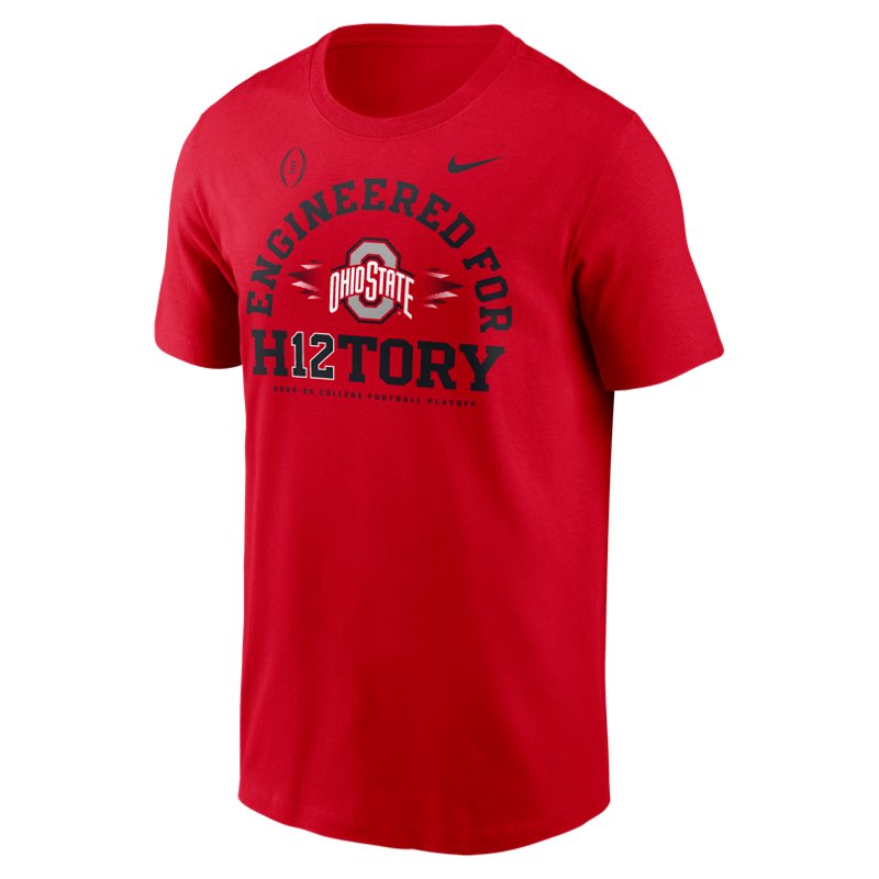 Nike Men's Ohio State Buckeyes 2024 College Football Playoffs Bound Engineered For History Short Sleeve Tee