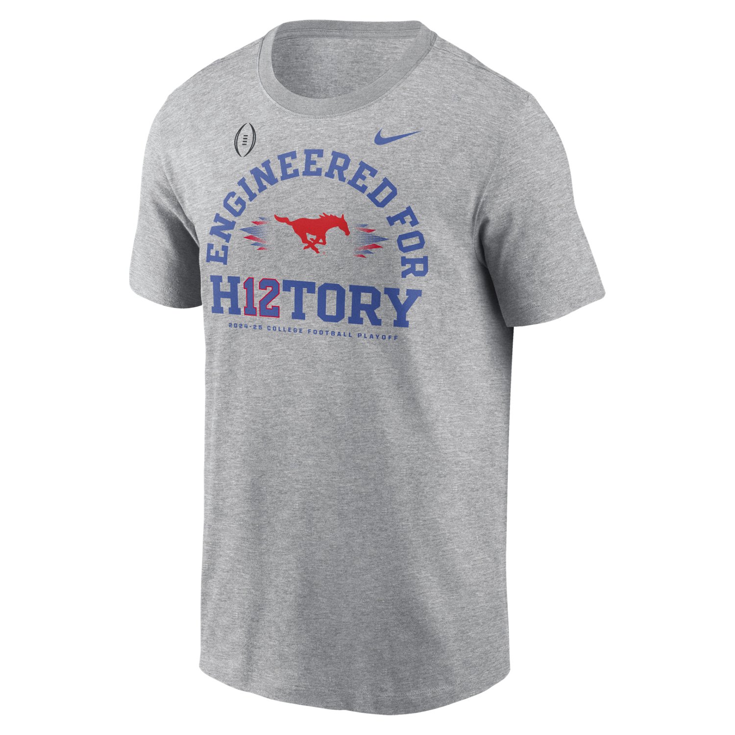 Nike Men's SMU Mustangs 2024 College Football Playoffs Bound Engineered For History Short Sleeve Tee                             - view number 1