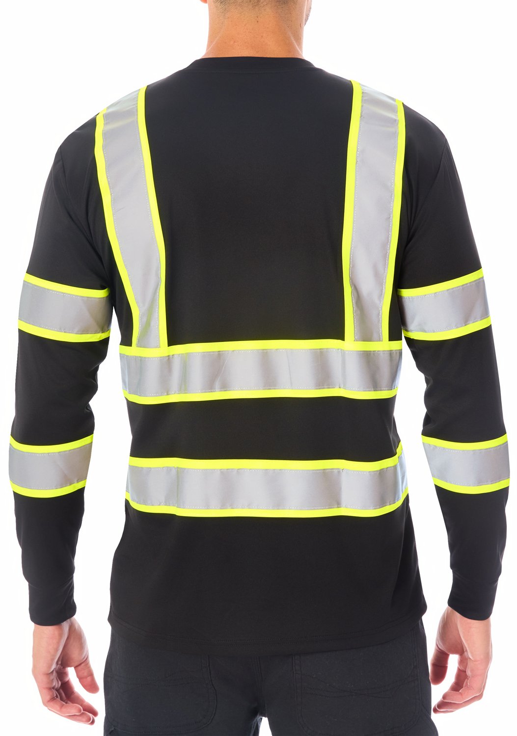 Smith's Workwear Men's High Vis Reflective Safety Long Sleeve T-shirt - view number 2