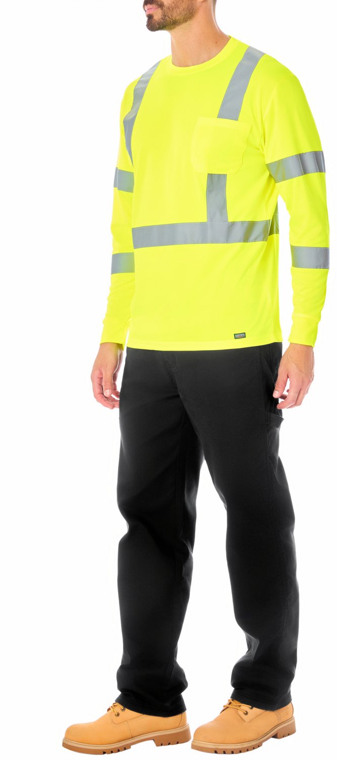 Smith's Workwear Men's High Vis Reflective Safety Long Sleeve T-shirt - view number 3