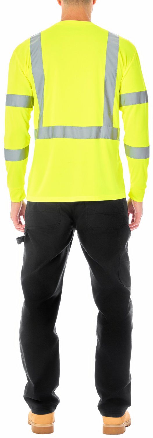 Smith's Workwear Men's High Vis Reflective Safety Long Sleeve T-shirt - view number 4