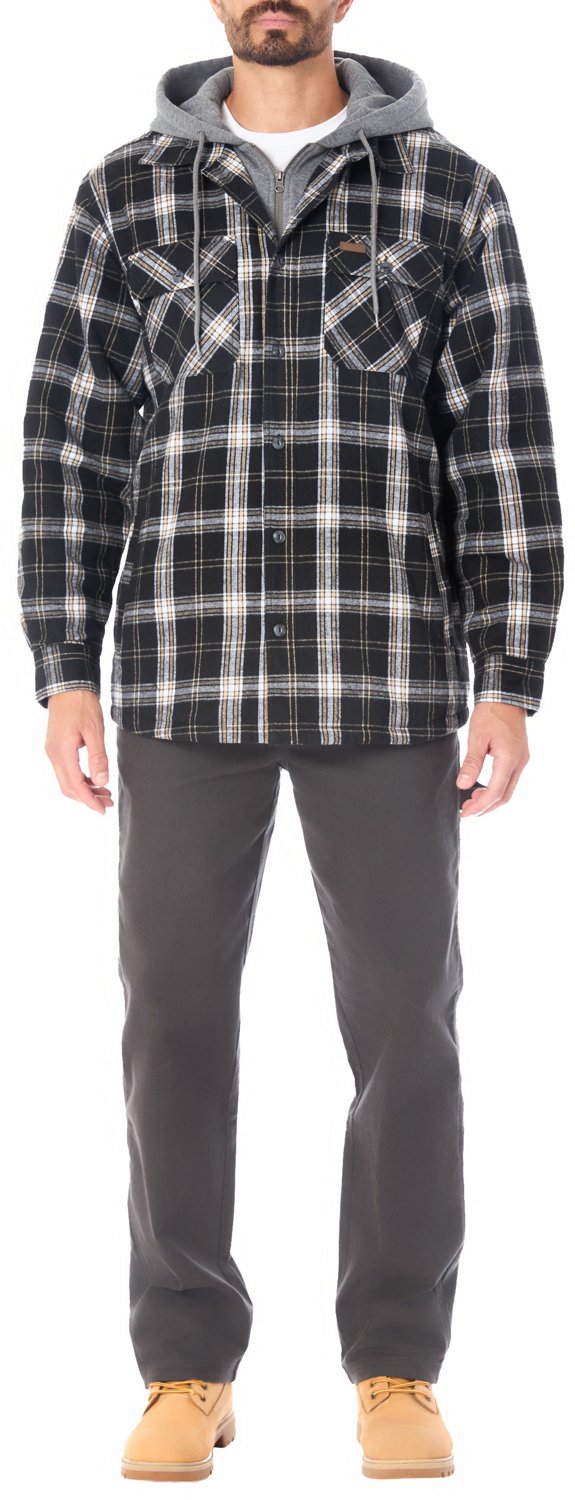 Smith's Workwear Men's Sherpa-Lined Hooded Shirt-Jacket with Inset - view number 5